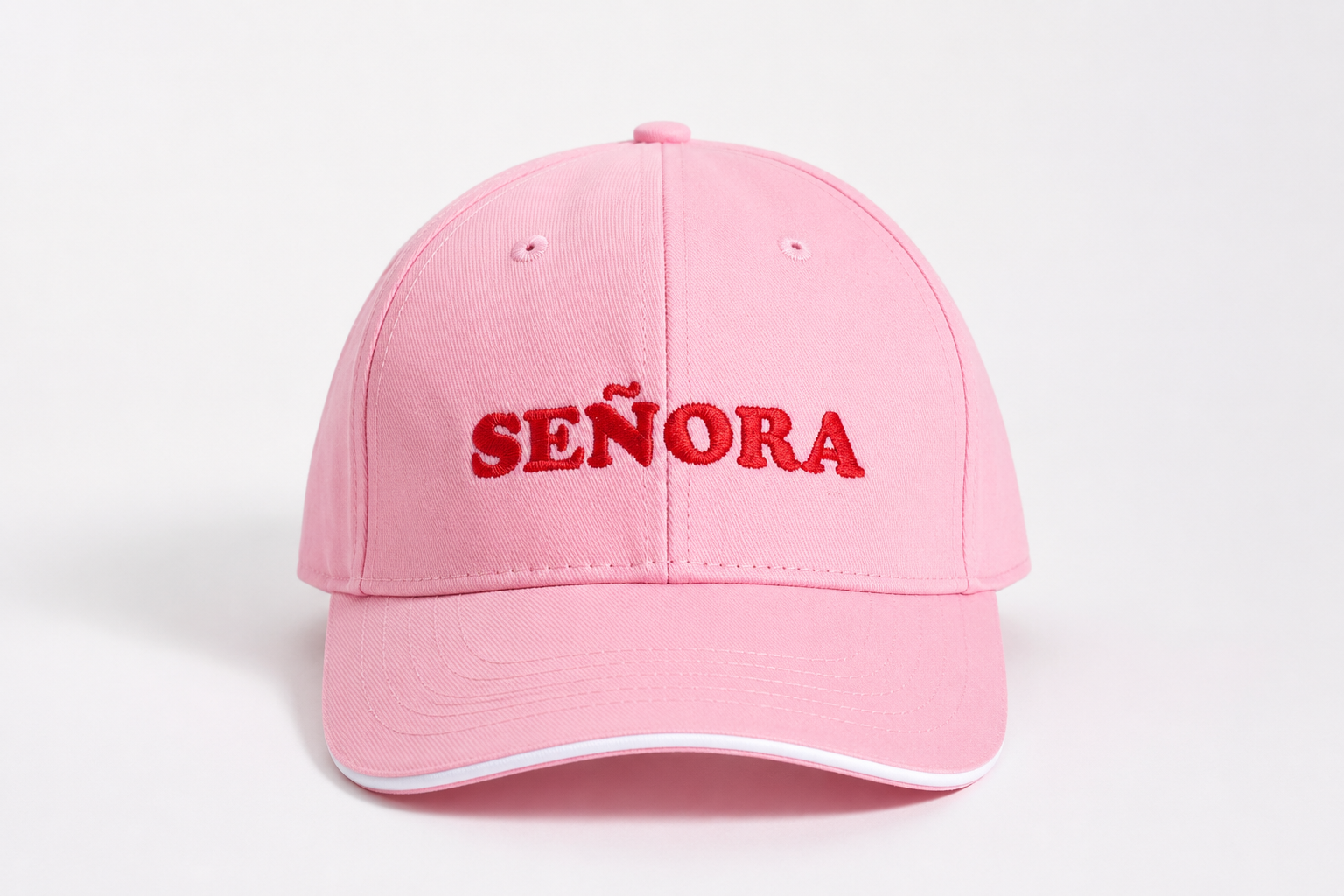 Gorra rosa bordada Señora algodón