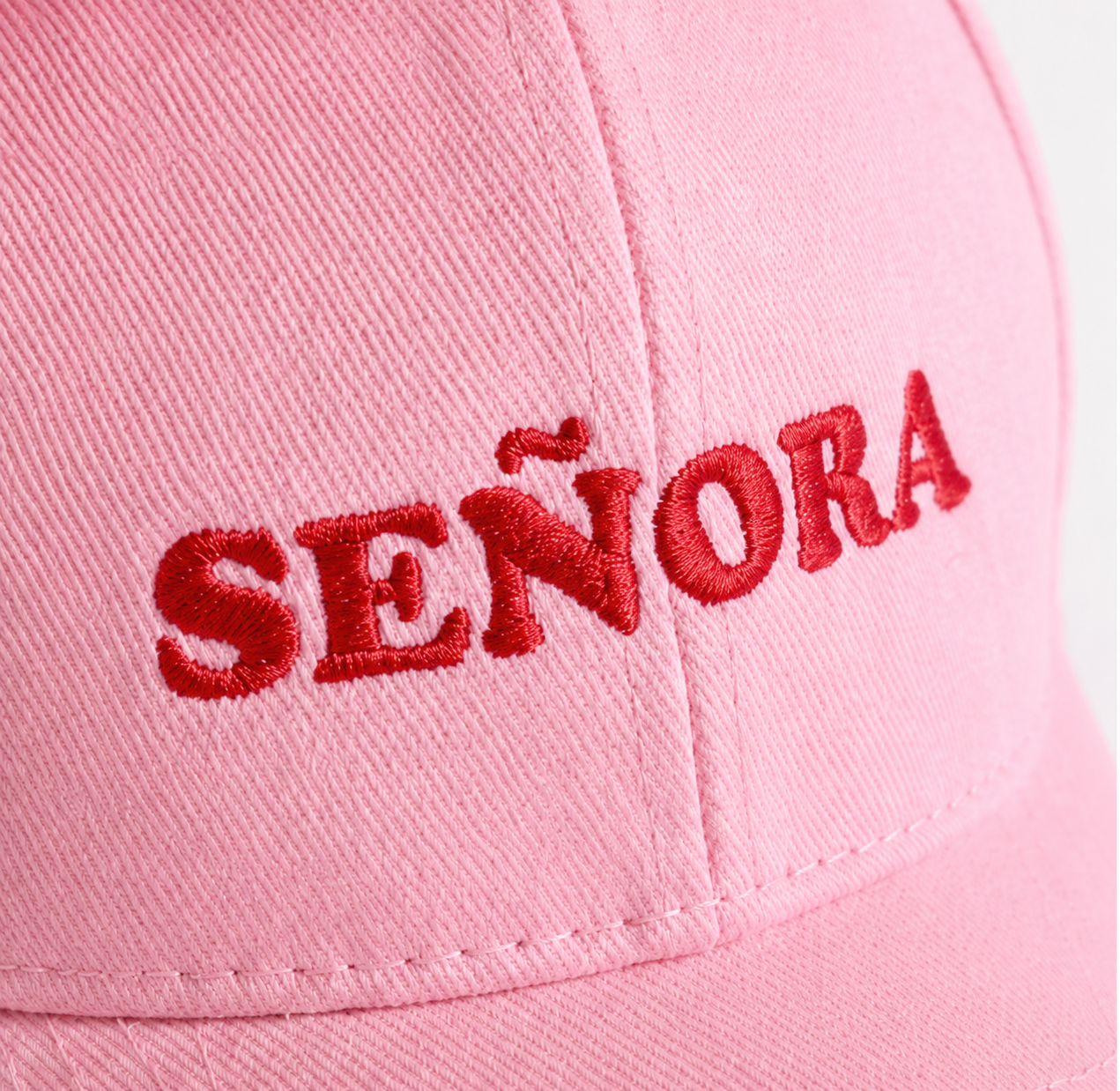 Gorra Señora | Gorra bordada rosa de algodón